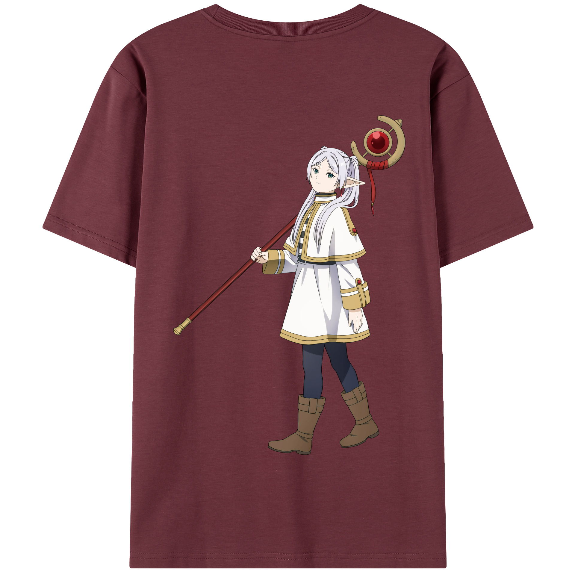 （画像用） 葬送のフリーレン Frieren 綿100％半袖Tシャツ（背面プリント）